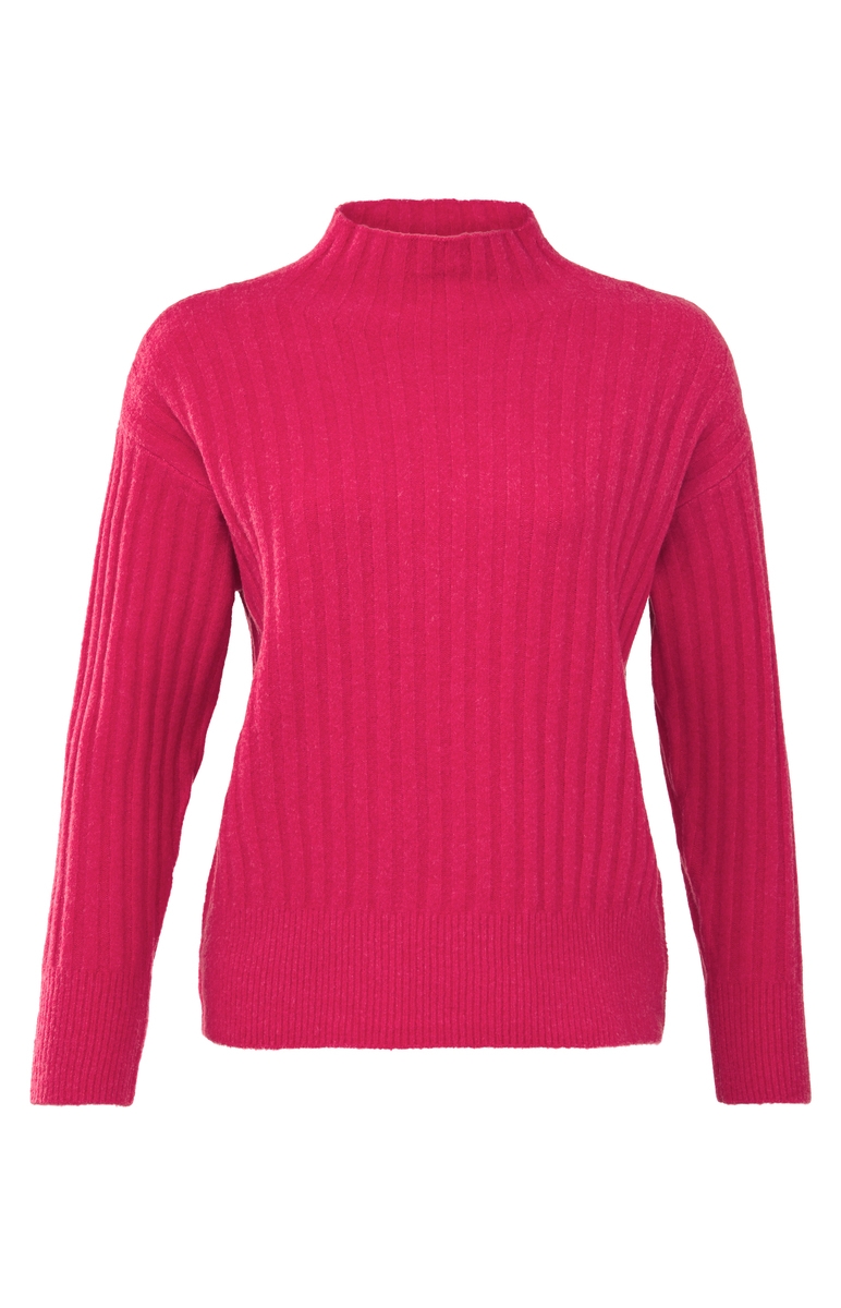 HIGH NECK RIB STITCH SWEATER ROZE