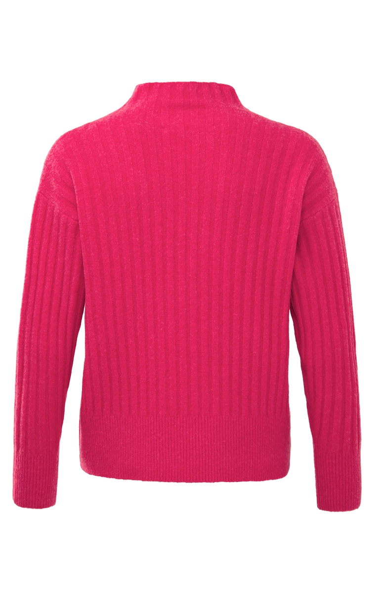 HIGH NECK RIB STITCH SWEATER ROZE
