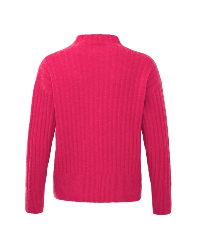 HIGH NECK RIB STITCH SWEATER ROZE