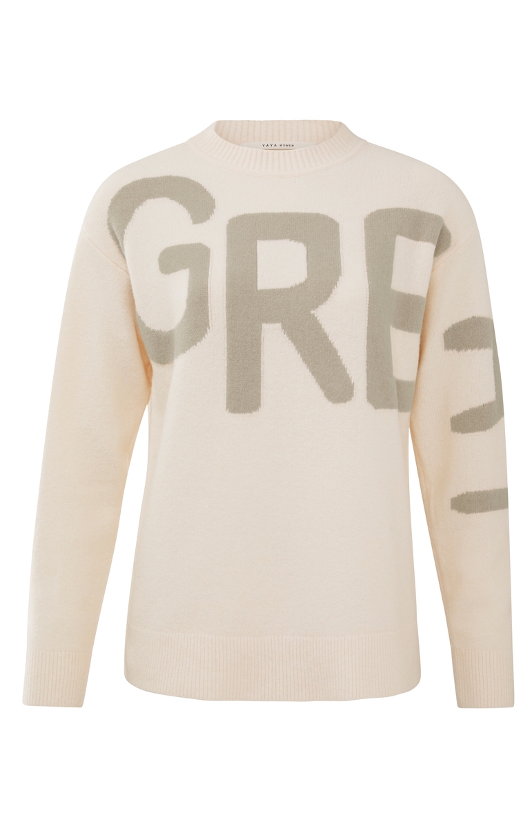 SWEATER WITH TEXT ARTWORK LICHT ROZE