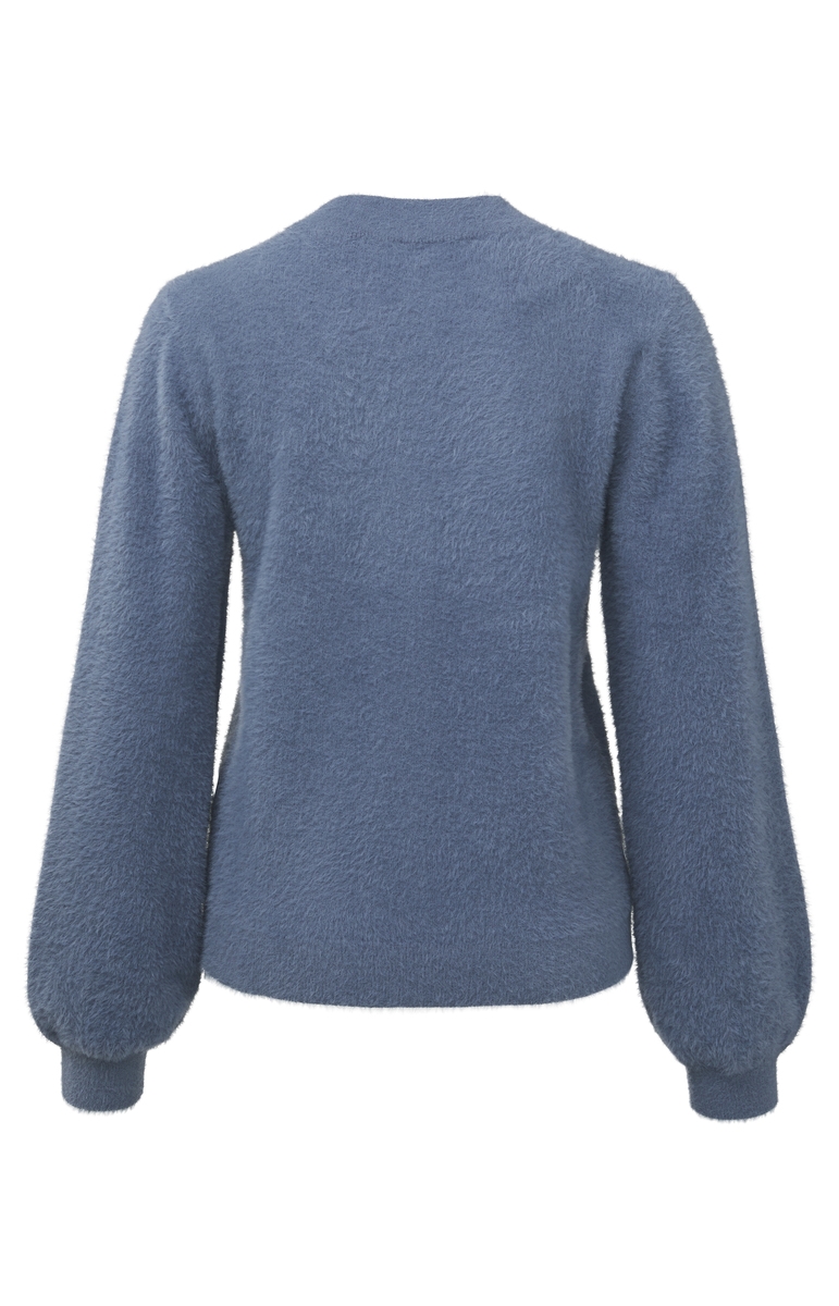 FLUFFY YARN SWEATER BLAUW