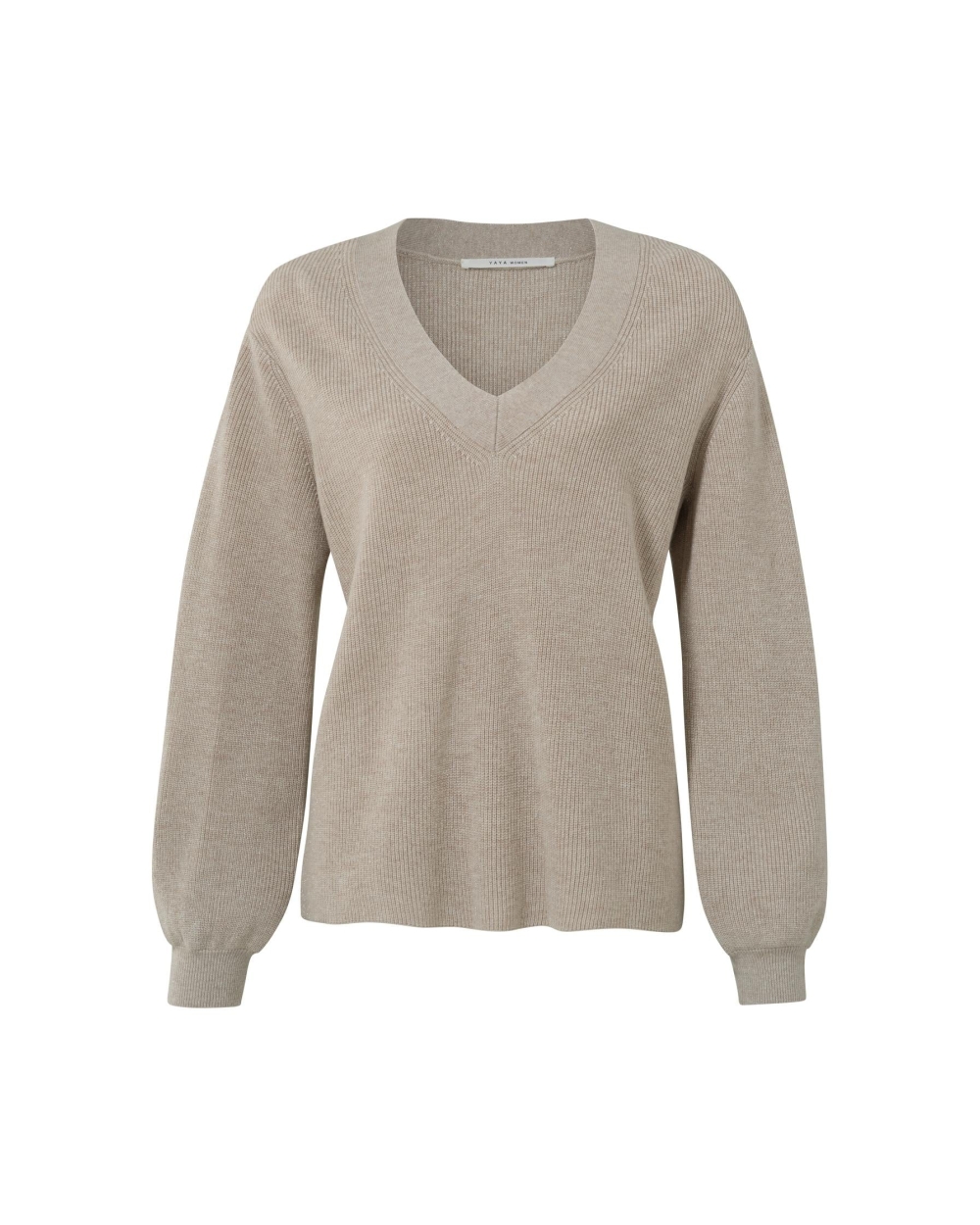 SHINY V-NECK SWEATER LS
