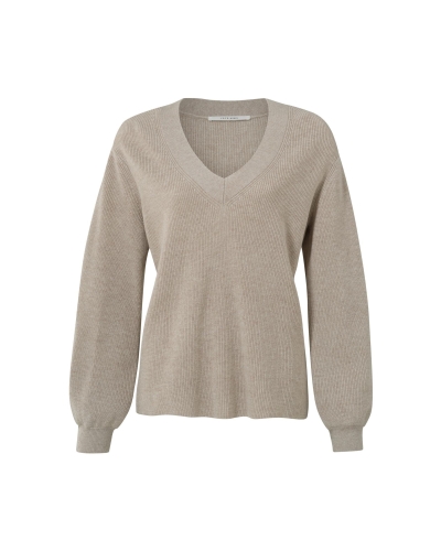 YAYA SHINY V-NECK SWEATER LS