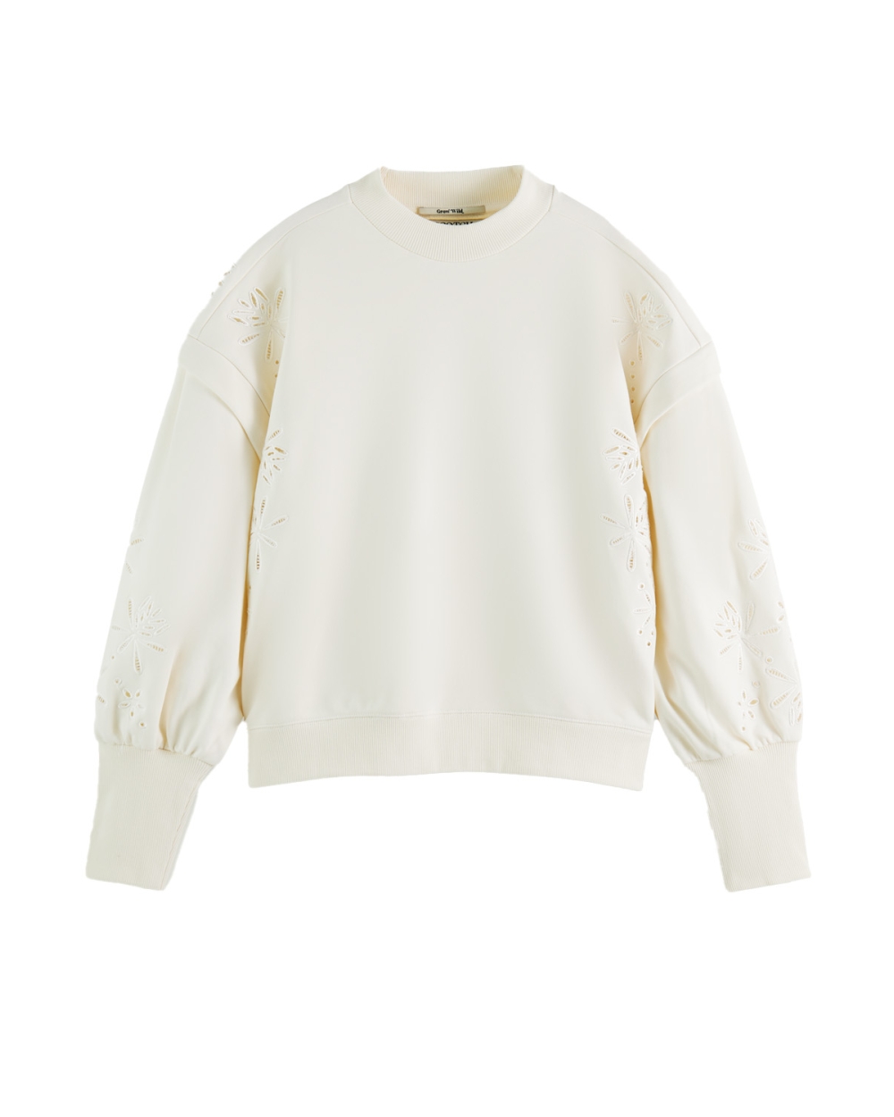 SCOTCH & SODA PUFF SLEEVE EMBROIDERY SWEATSHIRT WIT 