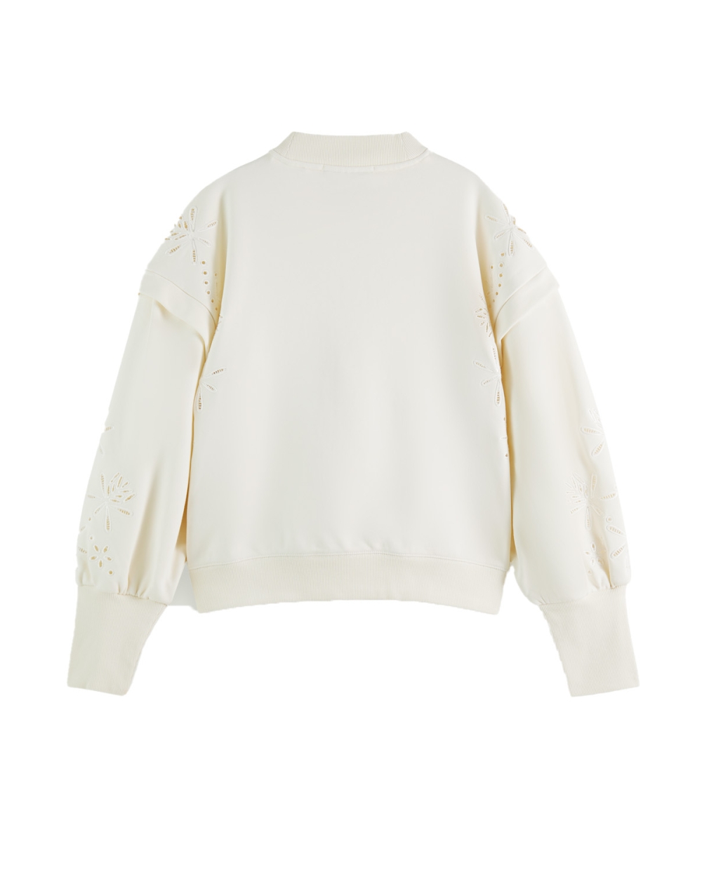 SCOTCH & SODA PUFF SLEEVE EMBROIDERY SWEATSHIRT WIT 