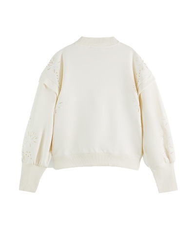SCOTCH & SODA PUFF SLEEVE EMBROIDERY SWEATSHIRT WIT 