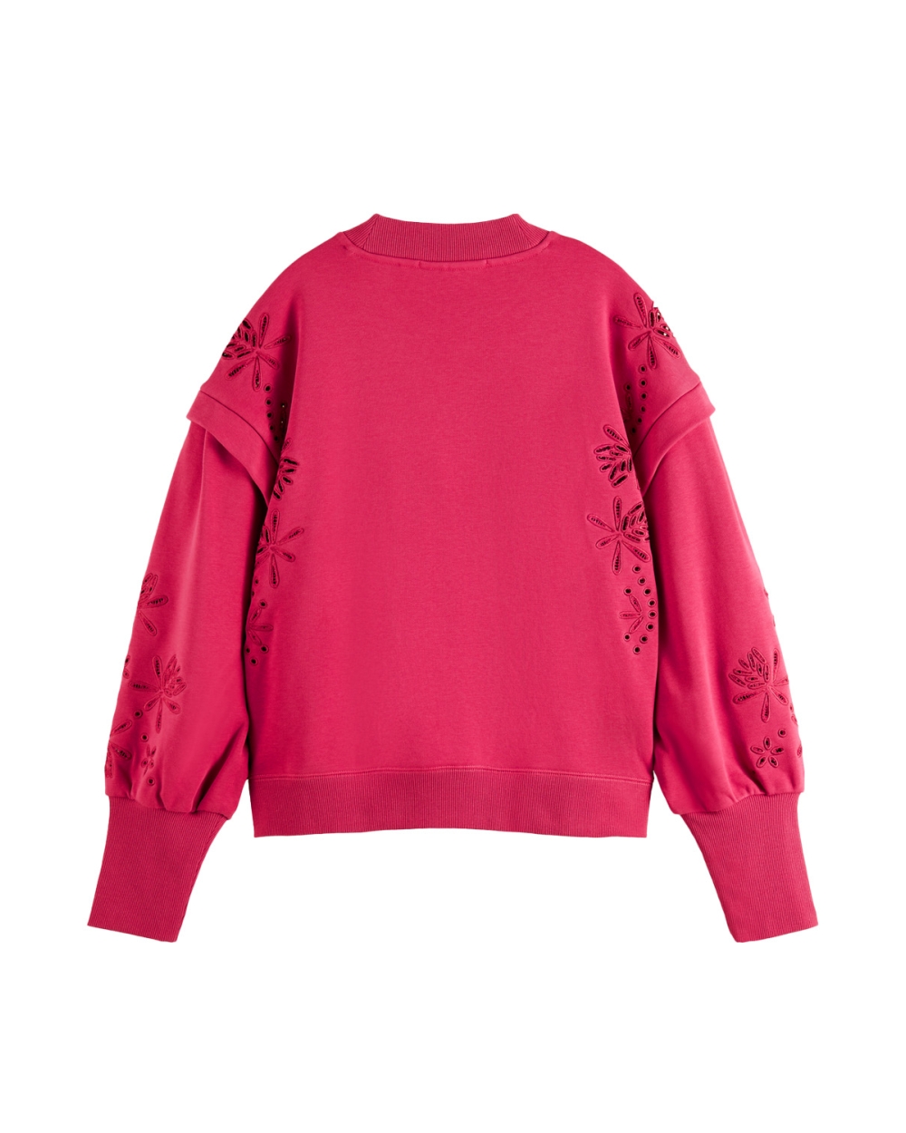 PUFF SLEEVE EMBROIDERY SWEATSHIRT ROZE 