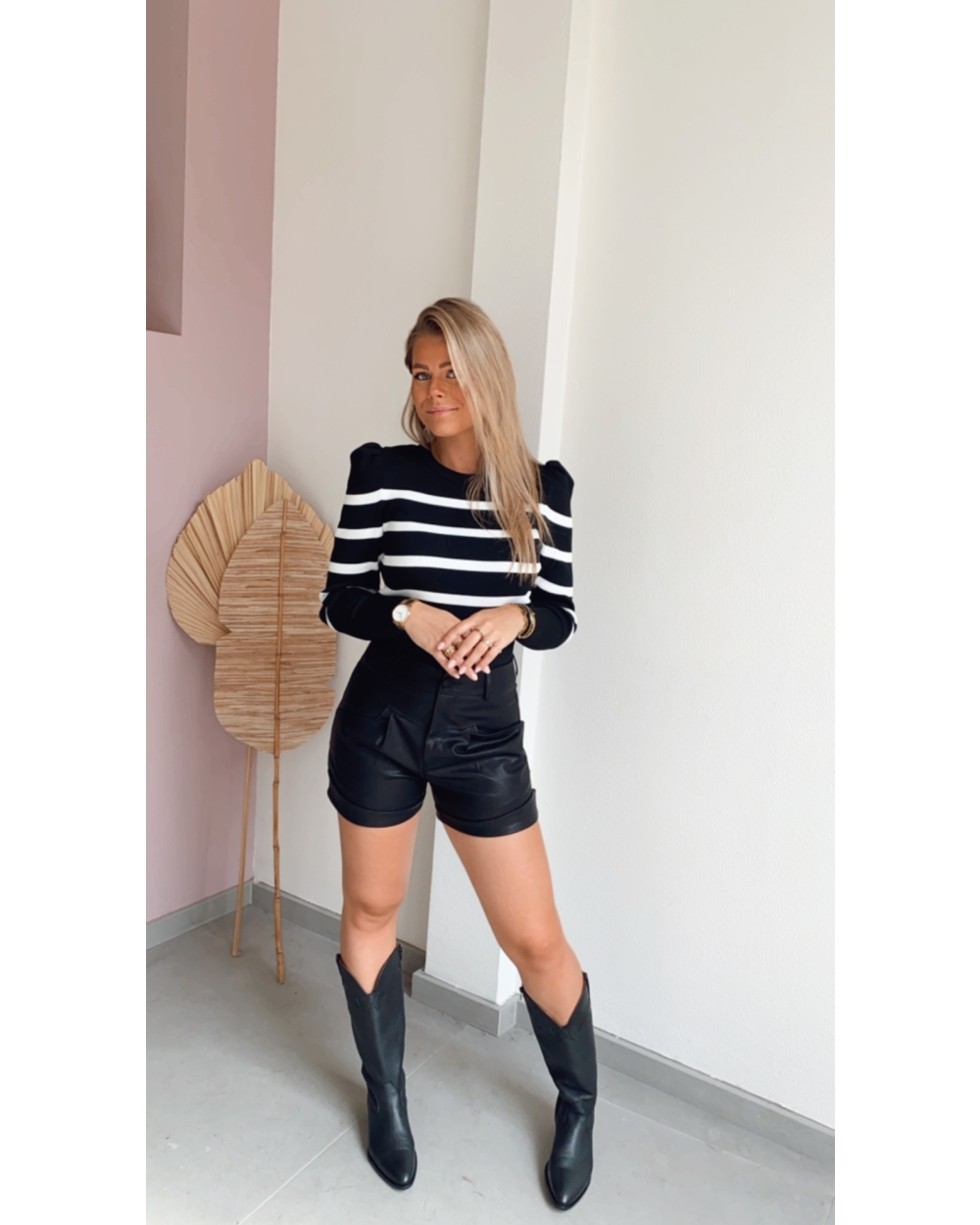 SALLY TOP ZWART WIT
