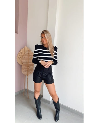 SALLY TOP ZWART WIT