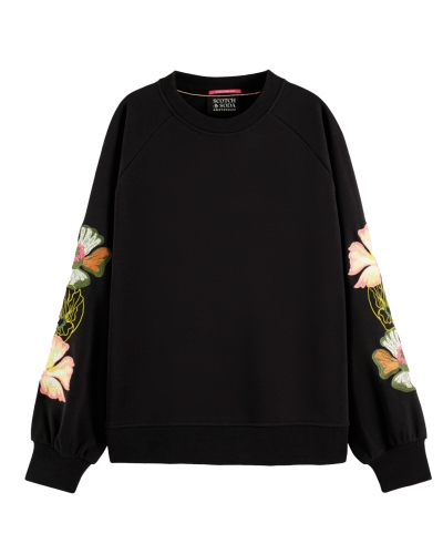 Scotch & Soda EMBROIDERED SLEEVE RAGLAN SWEATER