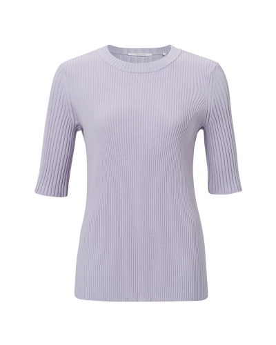 YAYA YAYA TWO TONE RIB TOP LILA