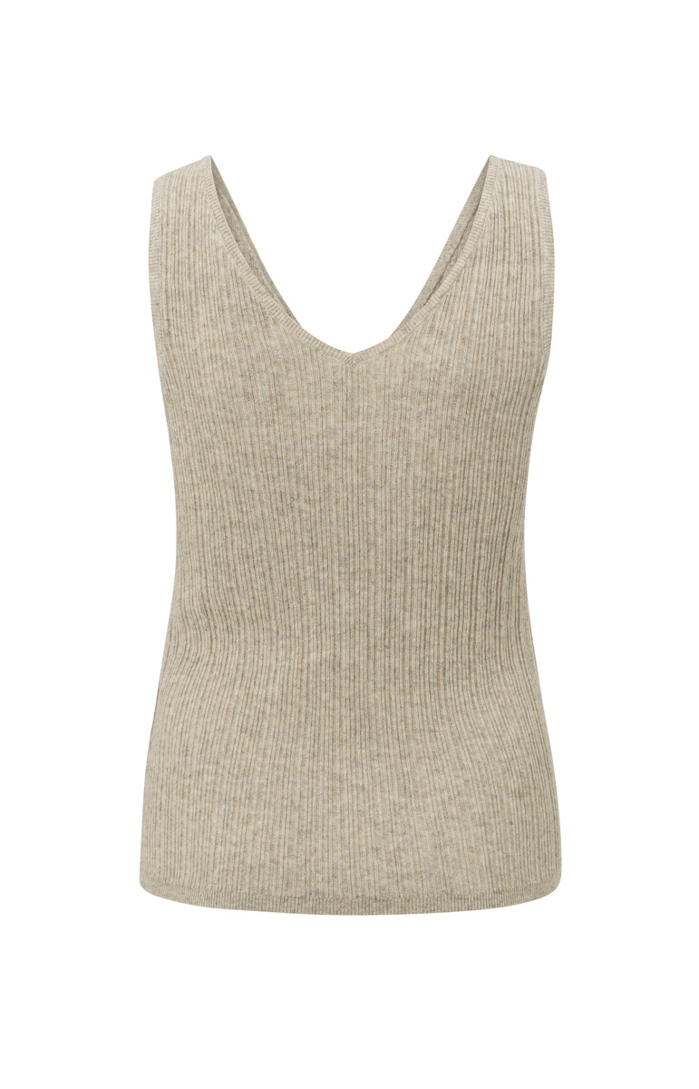 GERIBDE TANKTOP MET V-HALS