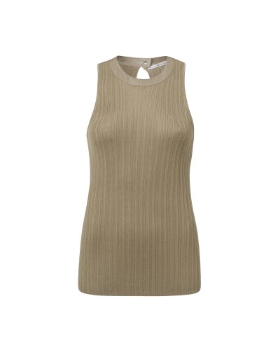 GERIBDE TOP MET HOGE HALS SAND