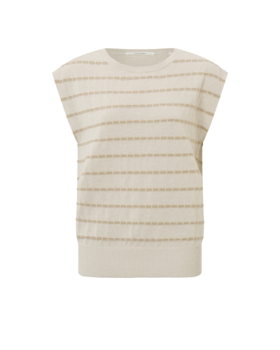 MOUWLOZE TRUI MET RONDE HALS EN RIBDETAILS 