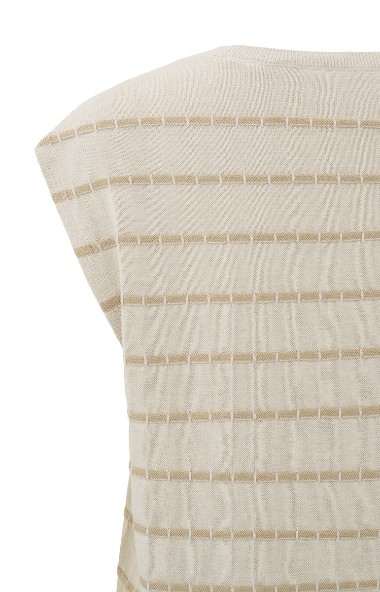 MOUWLOZE TRUI MET RONDE HALS EN RIBDETAILS 