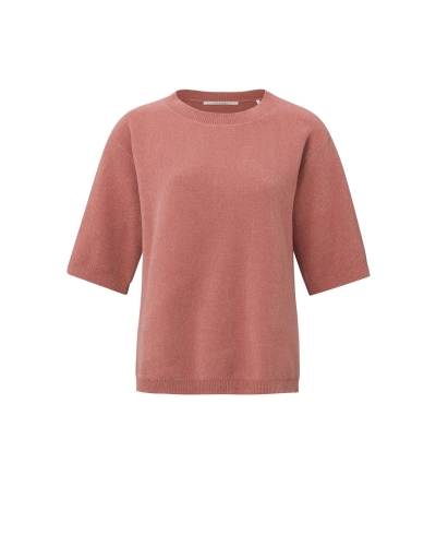 YAYA CHENILLE T-SHIRT SWEATER BRICK DUST RED
