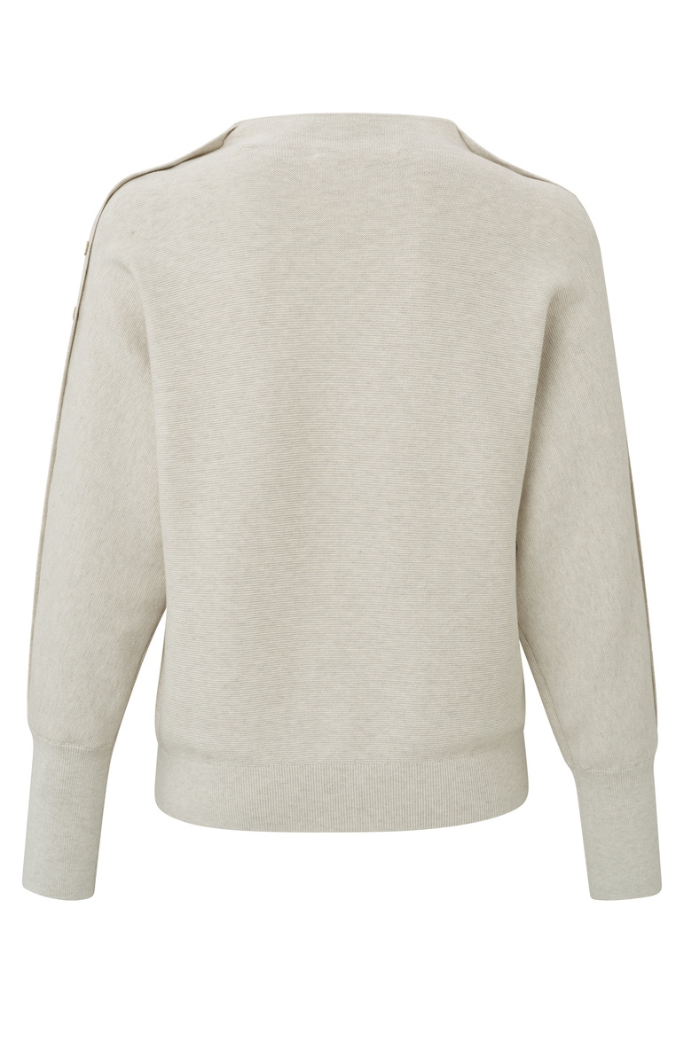 TRUI MET KNOOPDETAILS OP DE MOUW