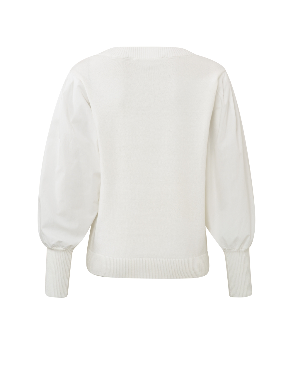 OPENGEWERKTE TRUI BLOUSE WIT