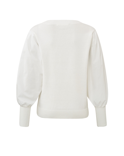 OPENGEWERKTE TRUI BLOUSE WIT