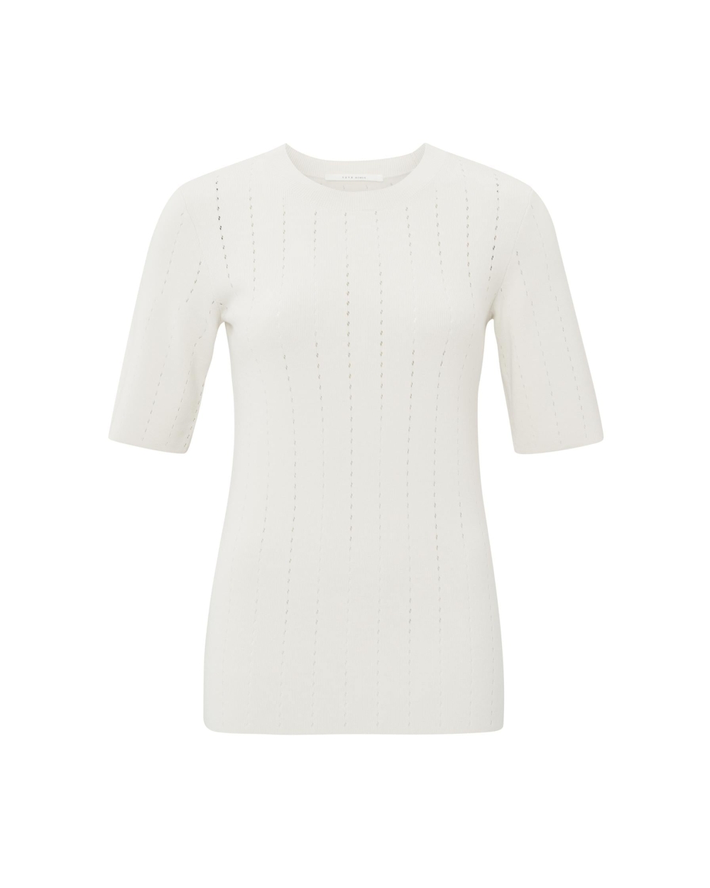 YAYA POINTELLE RIB FITTED SWEATER
