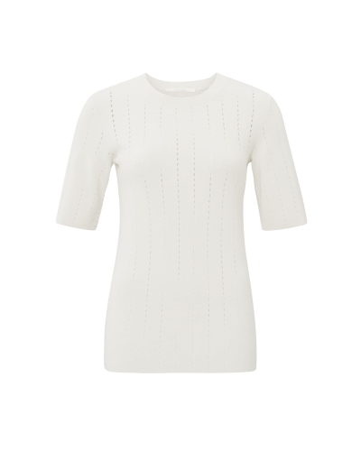 YAYA POINTELLE RIB FITTED SWEATER
