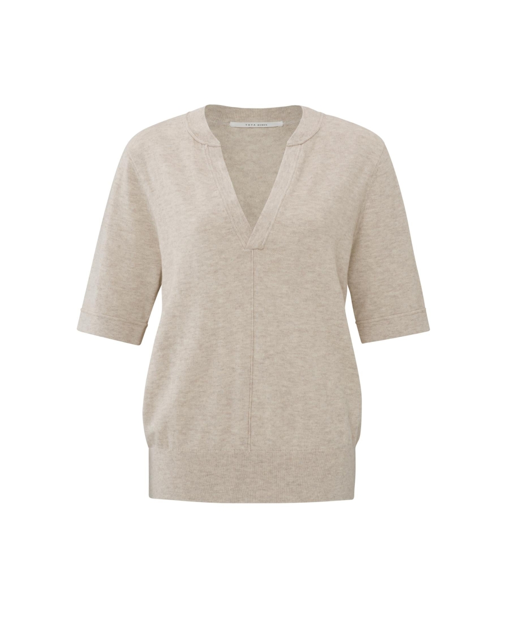 YAYA SWEATER WITH BOMBERCOLLAR BEIGE