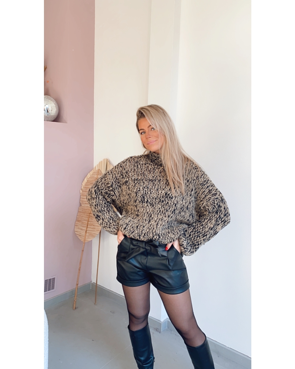 TRUI GEMELEERD SUUS ZWART BEIGE