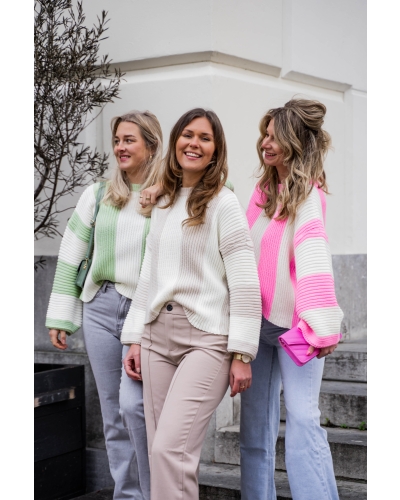 Gossip GESTREEPTE TRUI ANNA BEIGE