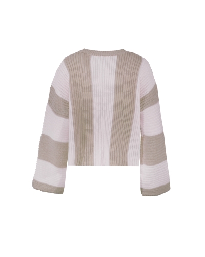 GESTREEPTE TRUI ANNA BEIGE