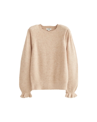 Gossip TRUI MET RUFFLE MOUW BEIGE