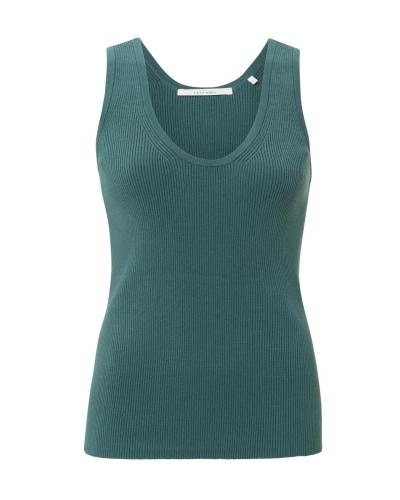 YAYA RIB TANKTOP BLAUW