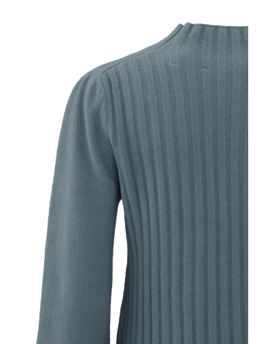 TRUI MET POFMOUWEN EN RIB DETAILS BLAUW