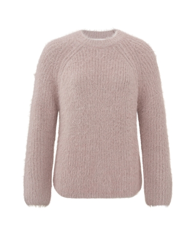 FLUFFY GEBREIDE TRUI ROZE