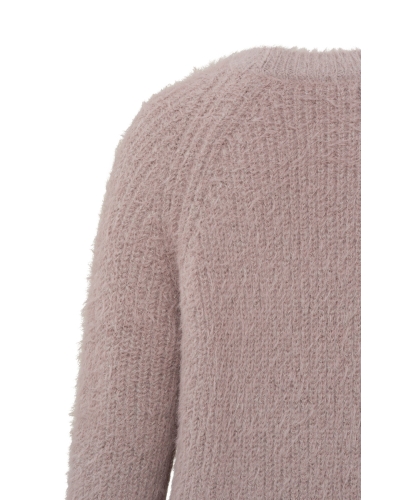FLUFFY GEBREIDE TRUI ROZE