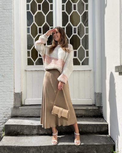 JODI GESTREEPT BEIGE ROZE