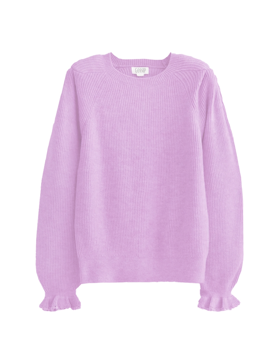 TRUI MET RUFFLE MOUW LILA