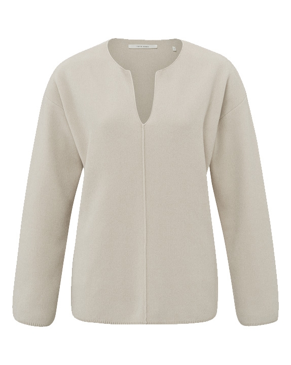 CHENILLE TRUI MET NAADDETAIL BEIGE
