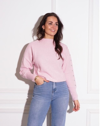 YAYA TRUI MET KNOOPDETAIL ROZE
