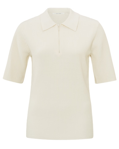 RIB TOP MET RITS ECRU