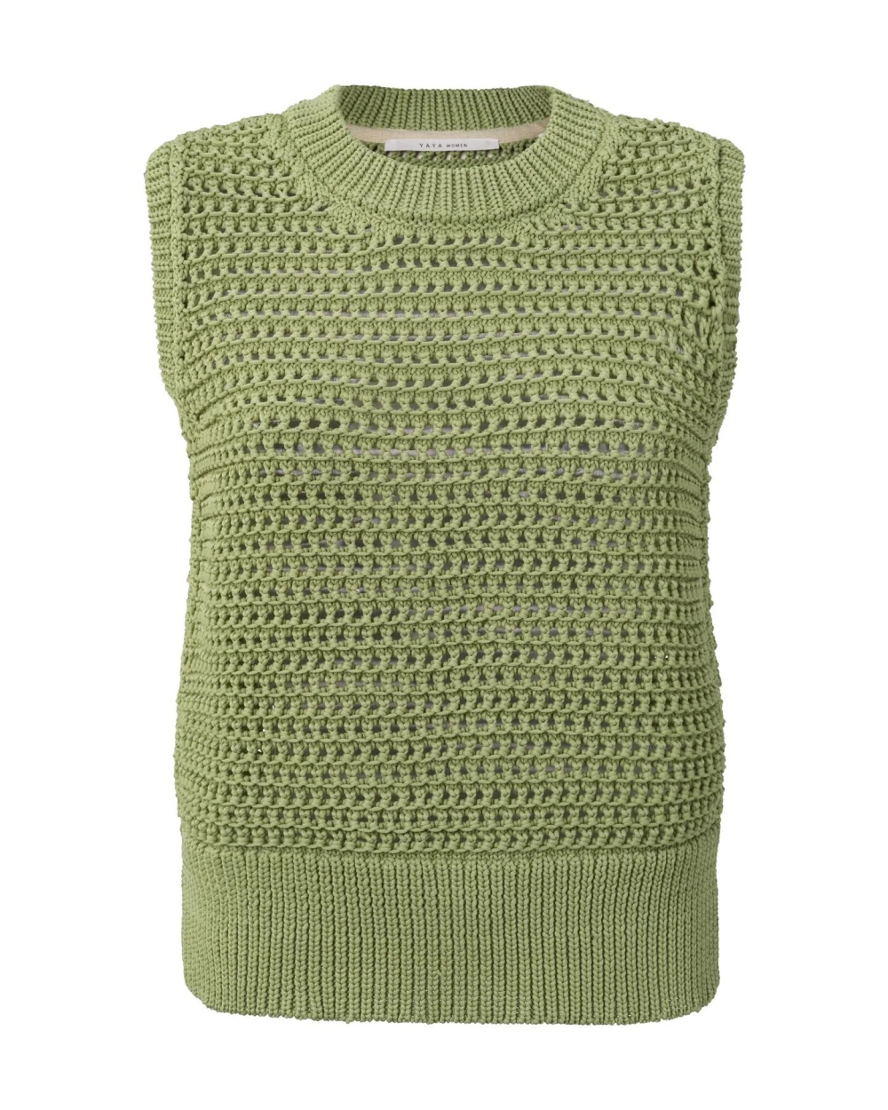 GEBREIDE SPENCER SALIE GROEN