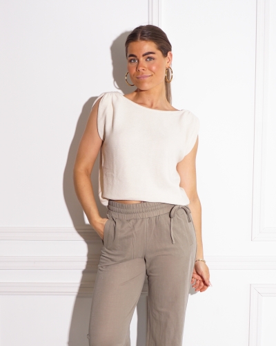YAYA MOUWLOZE TRUI MET KNOOPJES BEIGE