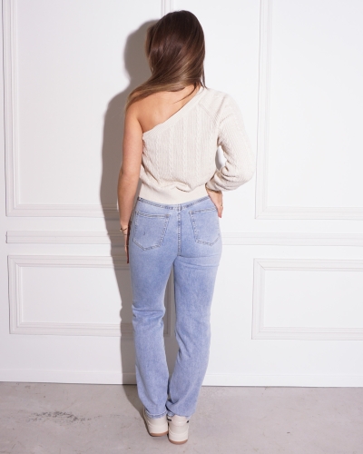 ONE SHOULDER TOP BEIGE