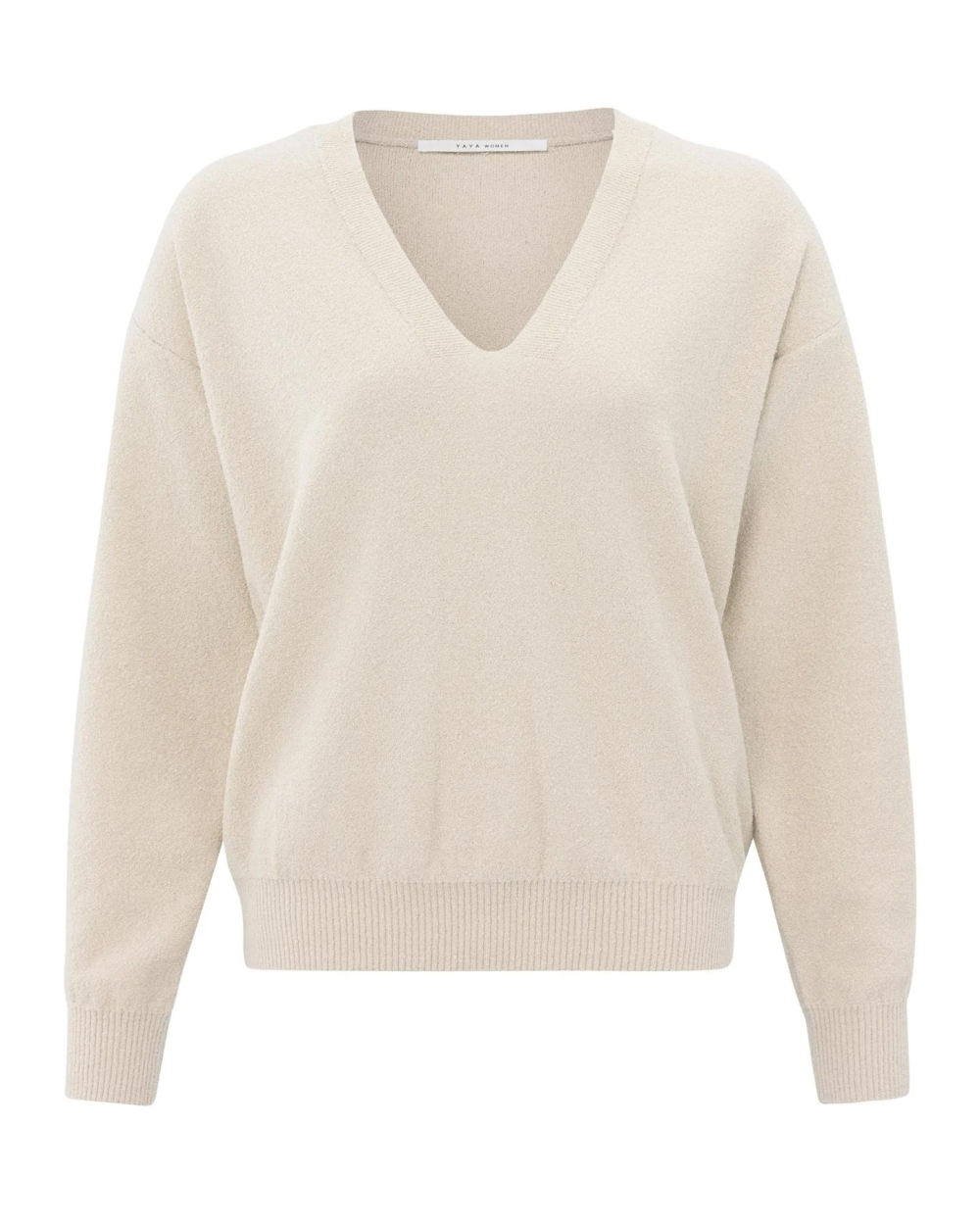TRUI V-HALS ZACHTE STOF BEIGE