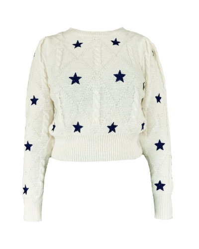 Gossip TRUI MET STERREN ECRU/NAVY