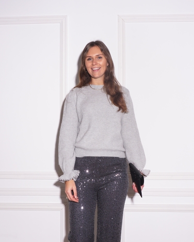 Gossip TRUI MET RUFFLE GRIJS