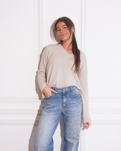Gossip BASIC KNIT V-HALS BEIGE