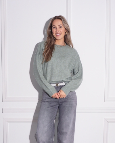 YAYA TRUI MET RIBDETAIL GROEN