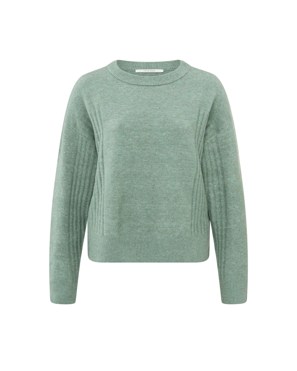 TRUI MET RIBDETAIL GROEN