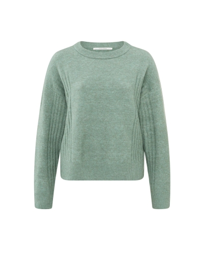 TRUI MET RIBDETAIL GROEN