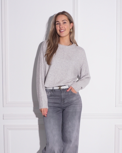 YAYA TRUI MET RIBDETAIL GRIJS